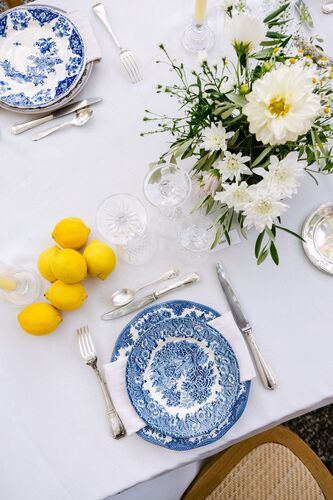Décoration de table sur le thème Dolce Vita au Château las Collas