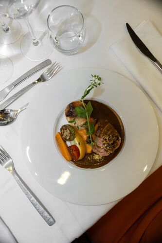 Assiette gastronomique servie lors du dîner de mariage par Franck Séguret du Clos des Lys